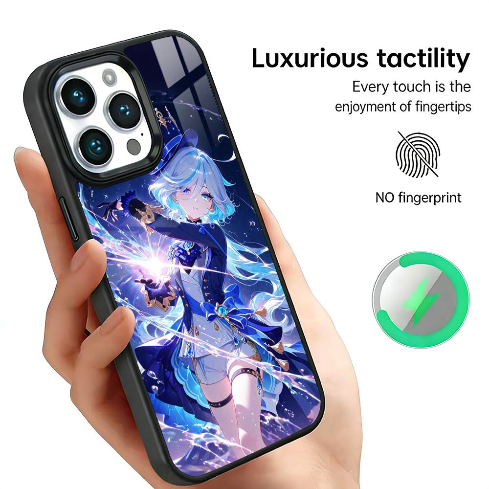 F-Furina G-Genshin I-Impact Phone Case For IPhone17 16 15 14 13 12 11 Plus Pro Max Plus Wireless Charger Cover Funda