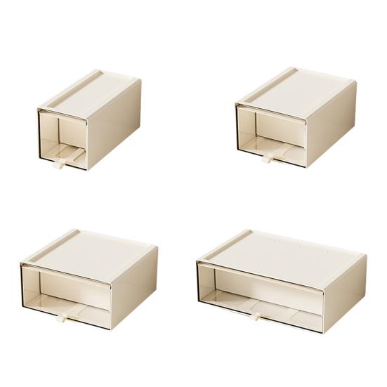 Storage Box Drawer-type Dustproof Container Stackable with Clear Display Case for