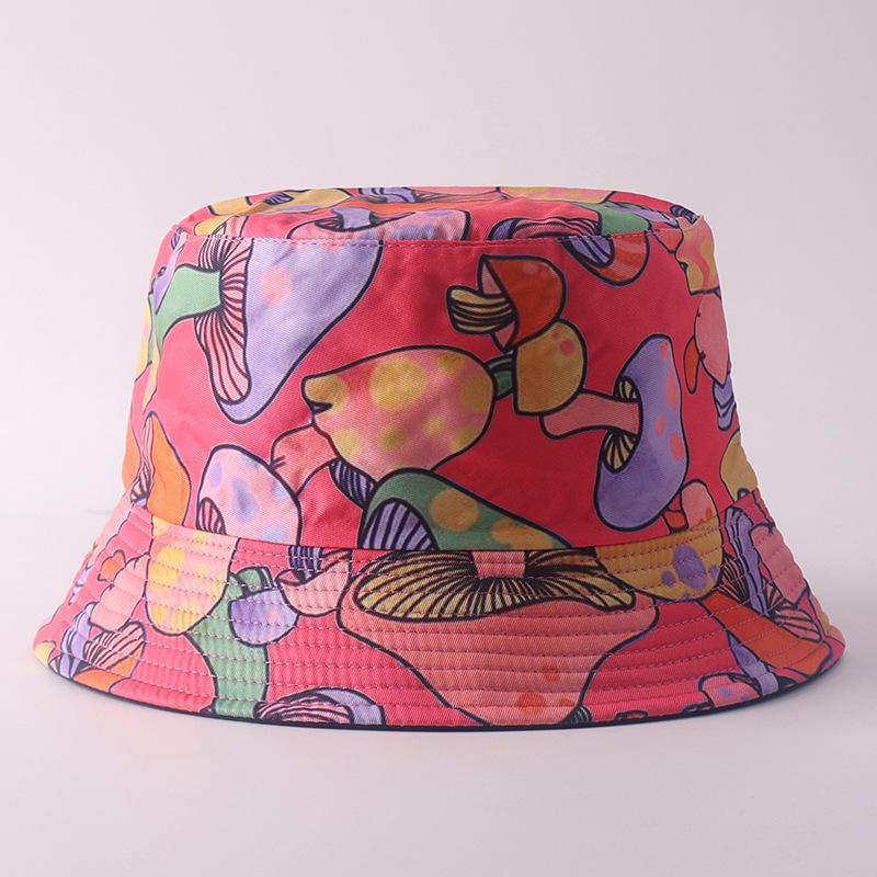 Digital printing small edge bucket hat spring and summer double-sided can wear outdoor sunshade basin hat spot