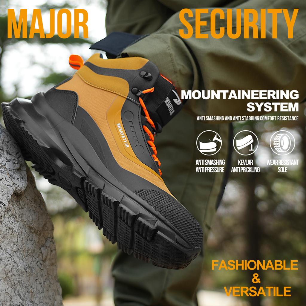 New Fashion Work Safety Boots Men Steel Toe Cap Lightweight Indestructible Boots Anti-puncture Construction Male Sneakers 37-48