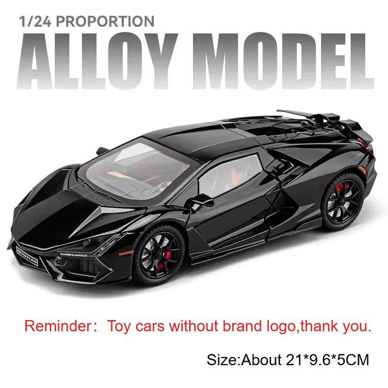 

1:24 Lambor Revuelto Miniature Alloy Diecast Car Models Toys Supercar 4 Doors Opened Vehicles Toddler Kids Gifts чёрный