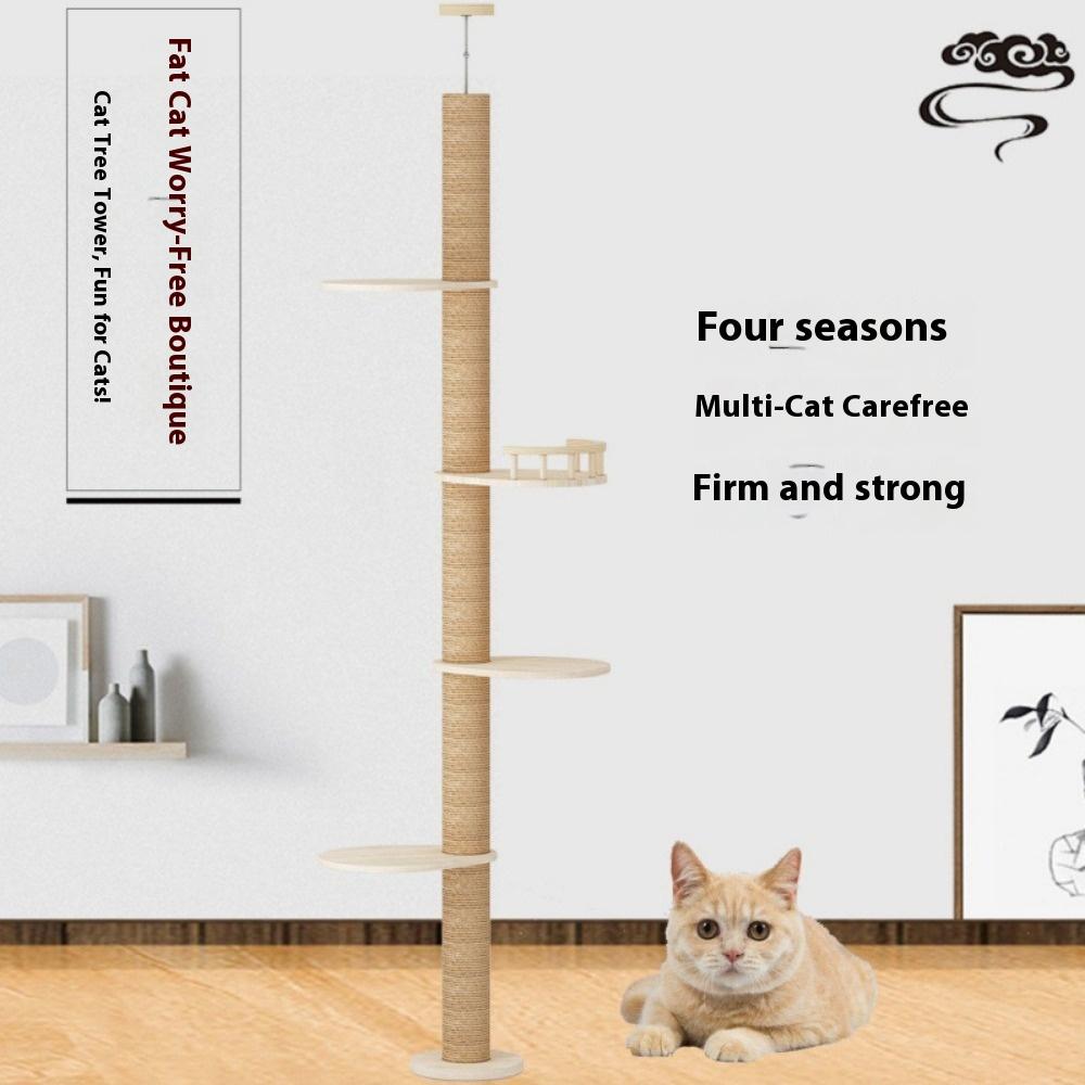 Tongtian pillar cat occupies a multi-layer integrated scratching column top and bottom space capsule cat frame cat small apartment hemp rope