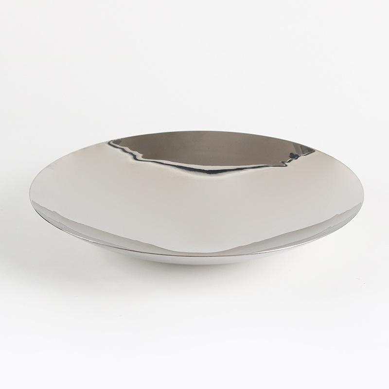 Minimalist Creative Flying Saucer Round Fruit Plate Ornaments Hotel Tableware Club Shallow Bottom Fruit Plate Snack Storage Plate Jewelry