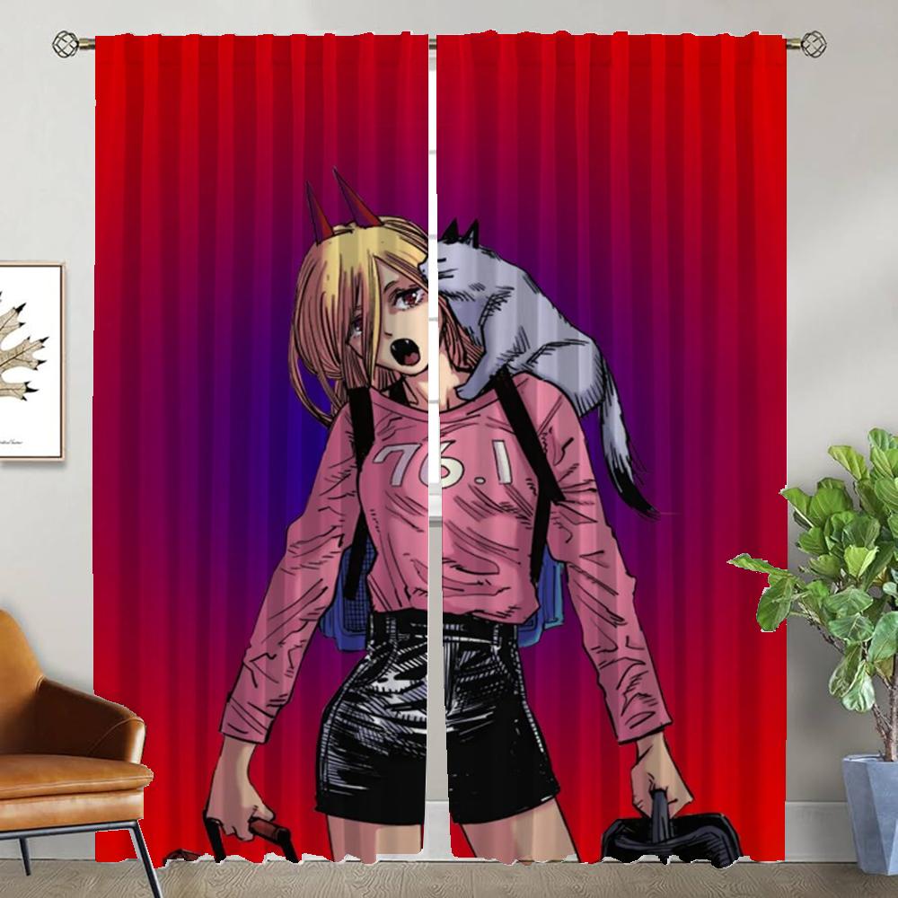 

Украшение на Хэллоуин, бензопила, человек, шторы, детская комната, кухонные шторы, 2 шт., оконная занавеска, перегородка, тюль для спальни, панель W50xH70cmx2pcs-CL