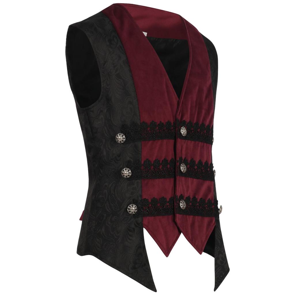 2024 Men's European & American Trendy Rock V-neck Single-breasted Waistcoat