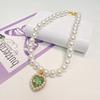Luxury Pearl Pet Collar Pet Cat Dog Collar Love Pendant Pet Supplies Love Crystal Collars Kitten Collars Cat Necklace