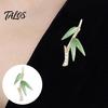 Brooch Pin for Women, Three-Dimensional Green Bamboo Shape Pin with Enamel Leaves, Outfit Badge for Necklines Scarves Bags