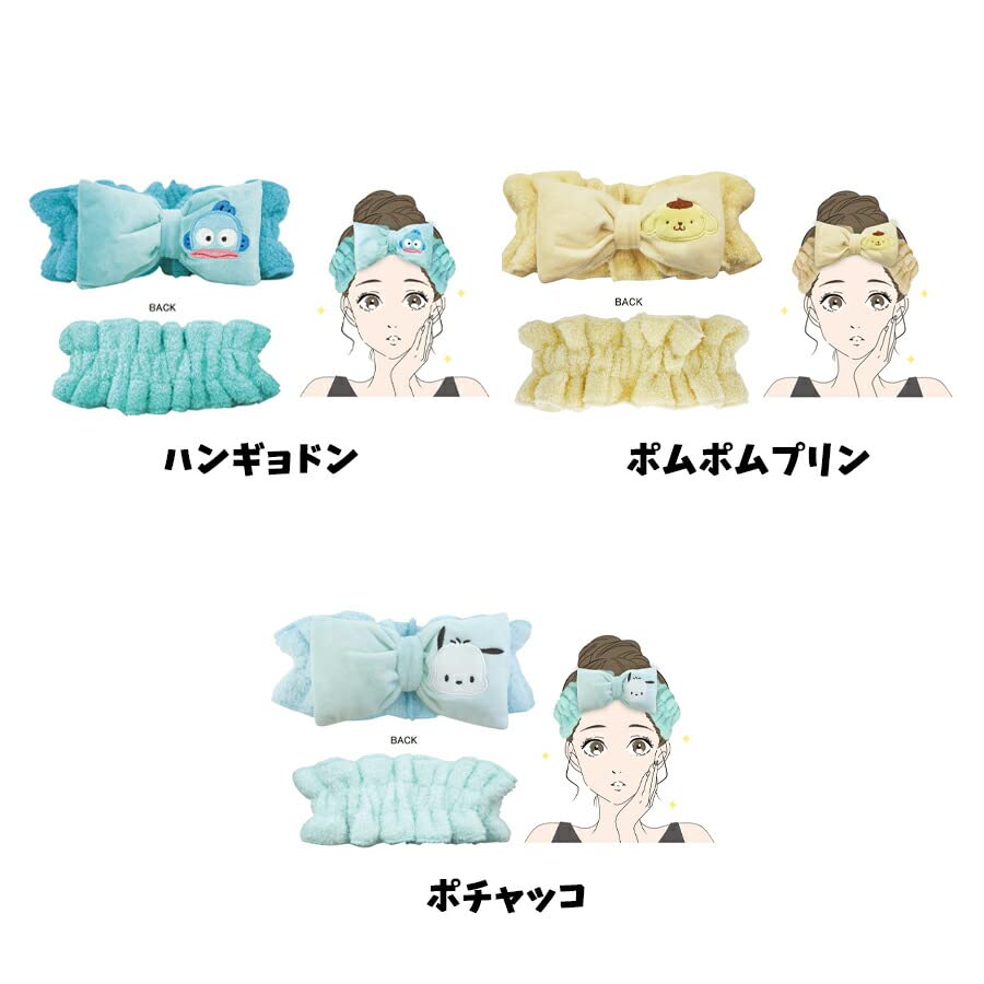 Sanrio Hair Band Character Goods After Bath Hair Clip Cute Pool Face Wash Bath Items Ribbon Fluffy Cinnamoroll