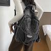 Schoolbag Punk Style Skull Rivet Denim Backpack Men and Women 1011 New Chain Commuter Large Capacity Backpack