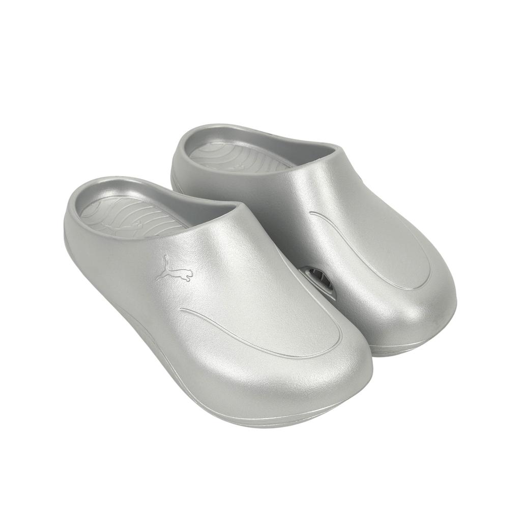 Puma Wave Mule Comfortable Fashion Open-Toe Slippers Unisex Slippers Silver 401558-01