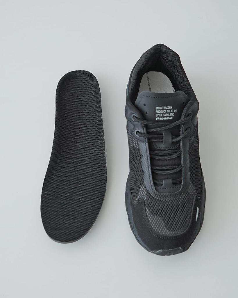 Moonstar Eight Tenth TRASDEN Size 2E Sneakers, Black, 27.0 cm,