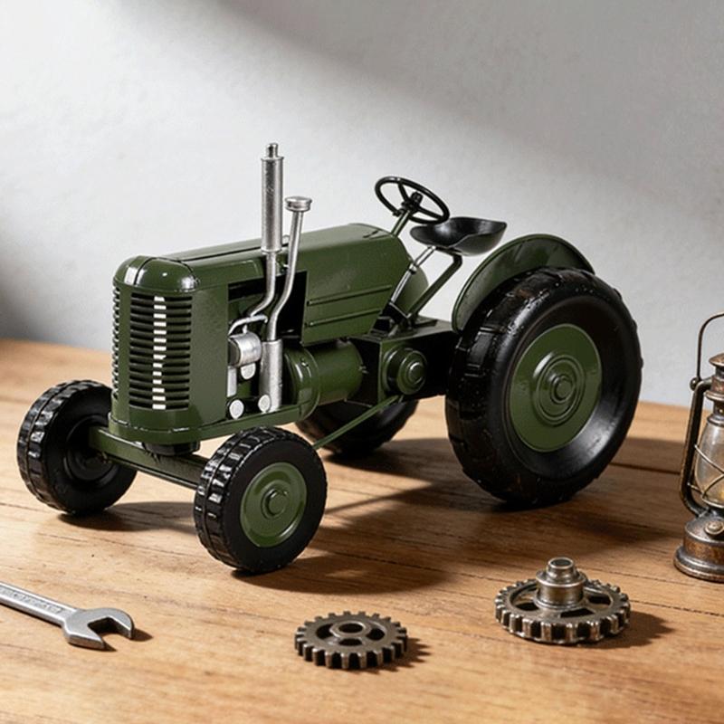 Metal Antique Vintages Car Model Handcrafted Collections Collectible Vehicle for Bar Home Decors Farm Tractor Models