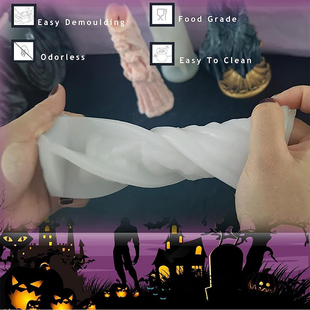 3D kreatywna Halloweenowa silikonowa czaszka formy wosk topi się formy DIY dekoracje rzemieślnicze