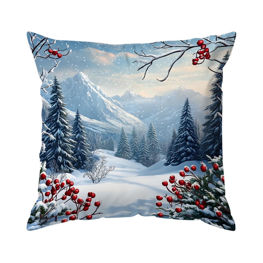 Winter Snow Scenery Pillowcase Printed Polyester 40/45/50Cm Throw Pillowcover Decorative Sofa Cushion Pillowslip Home Decor