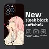 Cute Zero Two Anime Cool  Phone Case For iPhone 16 16e 15 14 13 12 11 Plus Mini Pro Max Soft Black Shockproof Cover