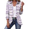 Women's Cropped Ruffle Hem Jacket, Lapel Collar Double-Breasted Outerwear for Casual Wear
