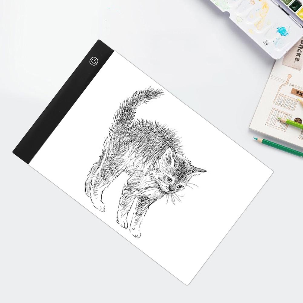 A4 TY H Typ C Tragbares Schreib-Zeichen-Cartoon-LED-Whiteboard, wasserdicht, mit Schwarz