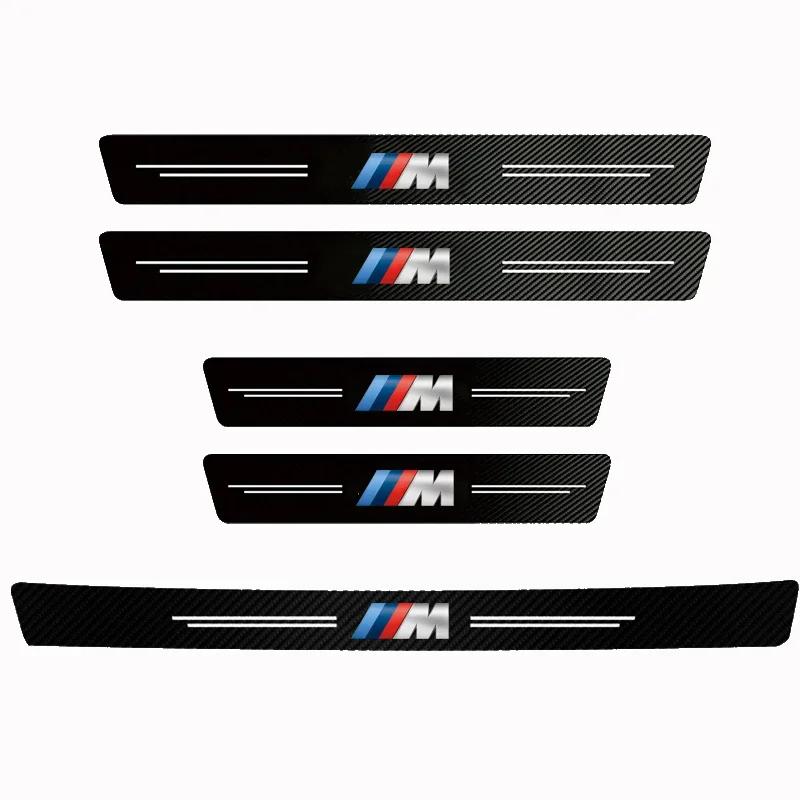 BAGD7 2026 Car Sticker BMW Car Threshold Strip Anti Stepping Leather Protective Sticker For BMW M E46 E90 E60 F30 F10 X1 X2 X3 X5 X4 X