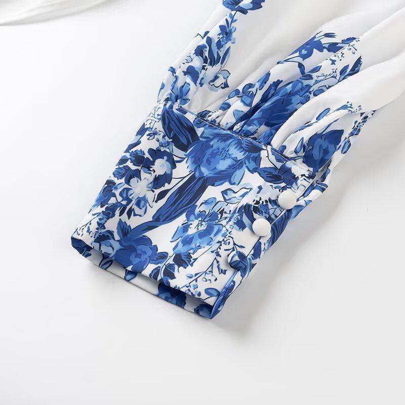 Spring 2025 Women's Ethnic Print Shirt & Shorts Set - European & American Style