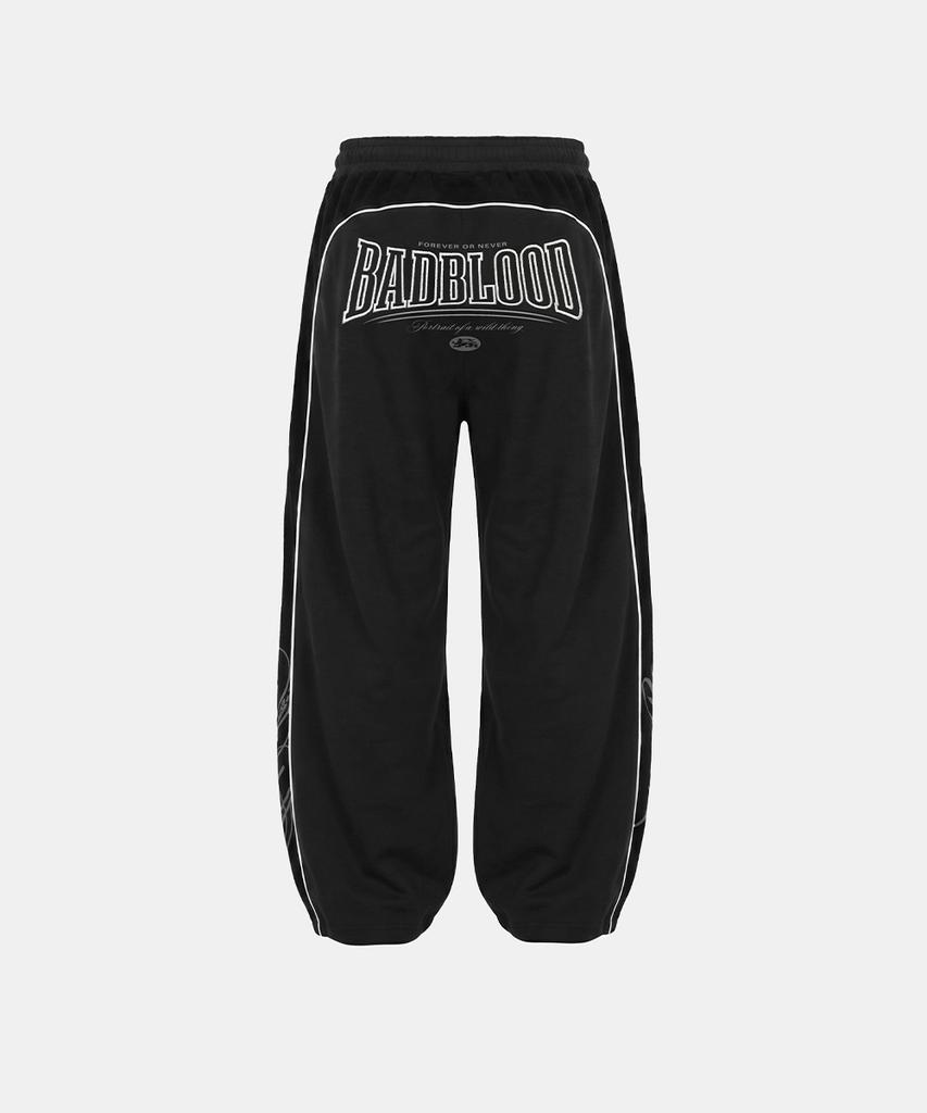 BADBLOOD 90S Vintage Club Curved Joggers - Black