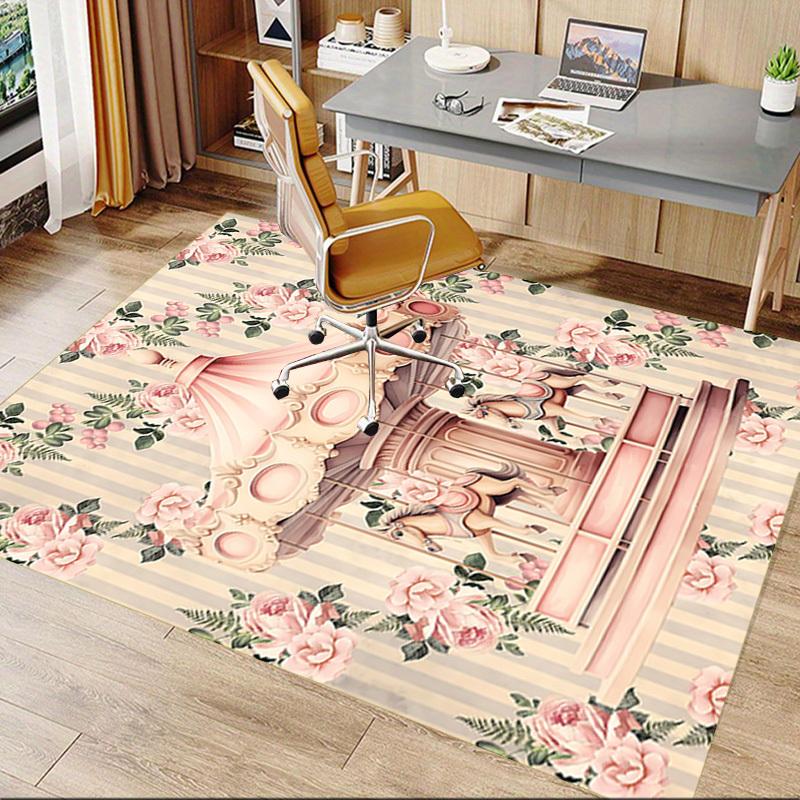 1PC carousel flowers Extra Large Non Slip Floor carpet, Office, family, bedroom Large Area Rug Indoor Rugs, Vibrant Colors