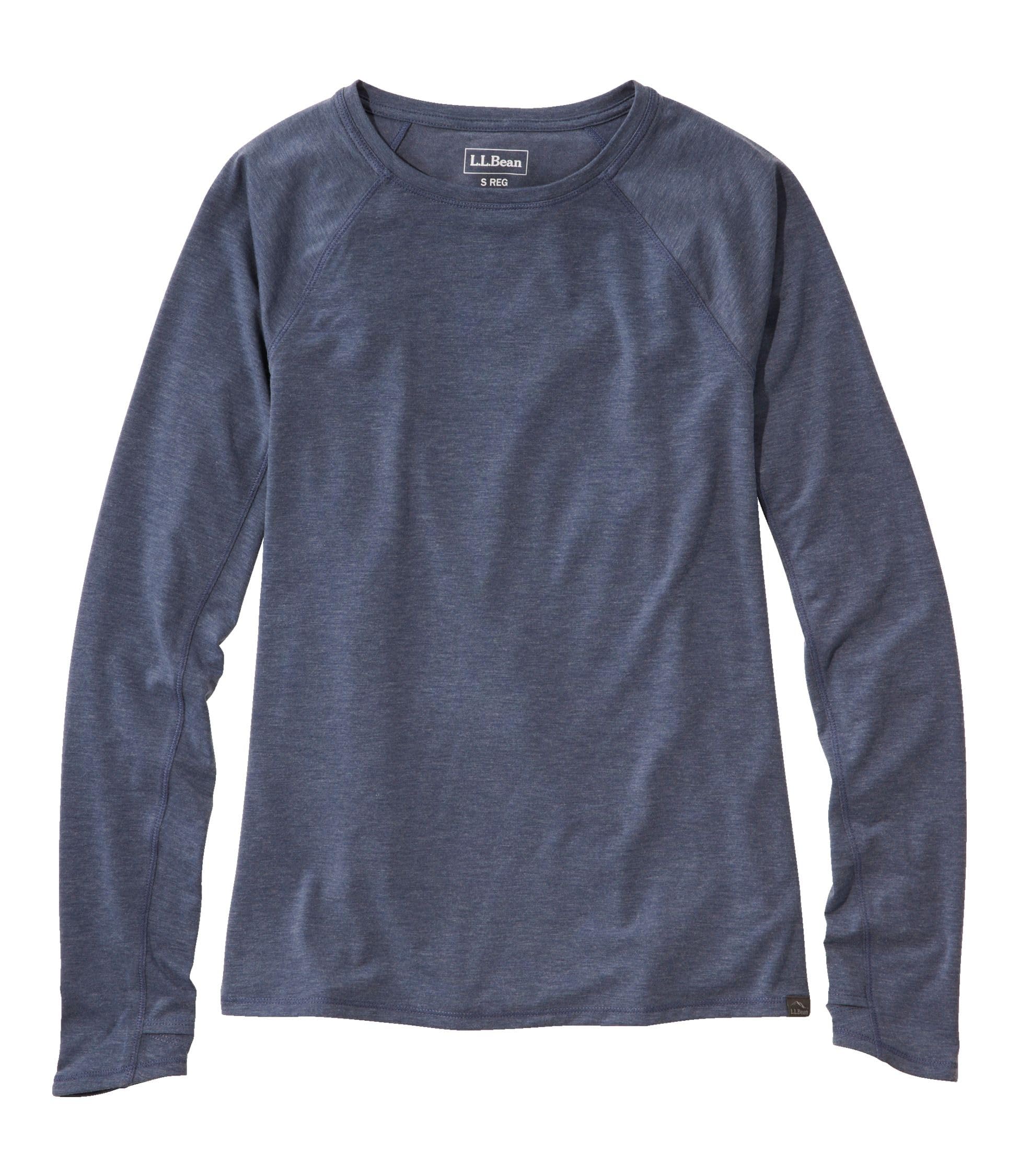 

LL Bean Everyday Sunsmart Long Sleeve Crew US Size Nautical Navy 1000216100 Women s Tee, Neck, Fit, Regular, Small, Blue,