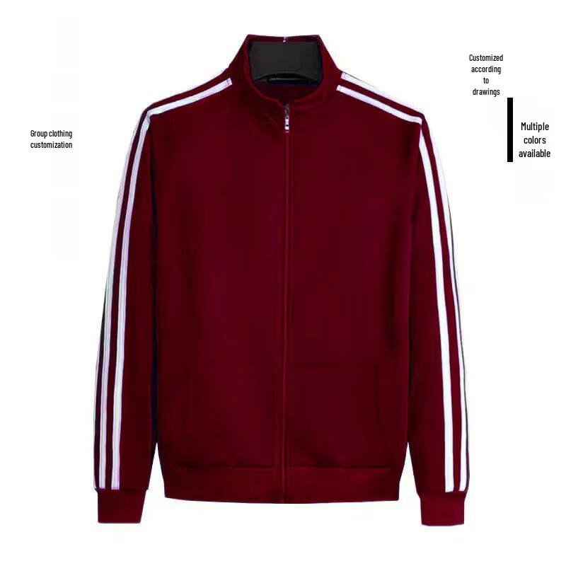 Męska casualowa kurtka sportowa z kołnierzem stojącym i trzema paskami