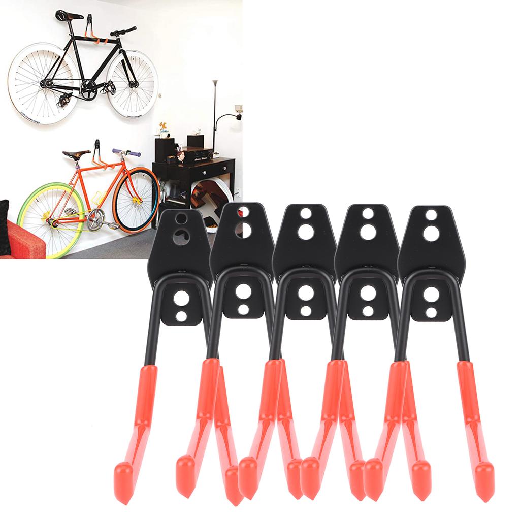 5Pcs WallMounted Garage Hooks Organization Storage Hanger for Power Tool Rope Shovel Bike Hose(Orange )