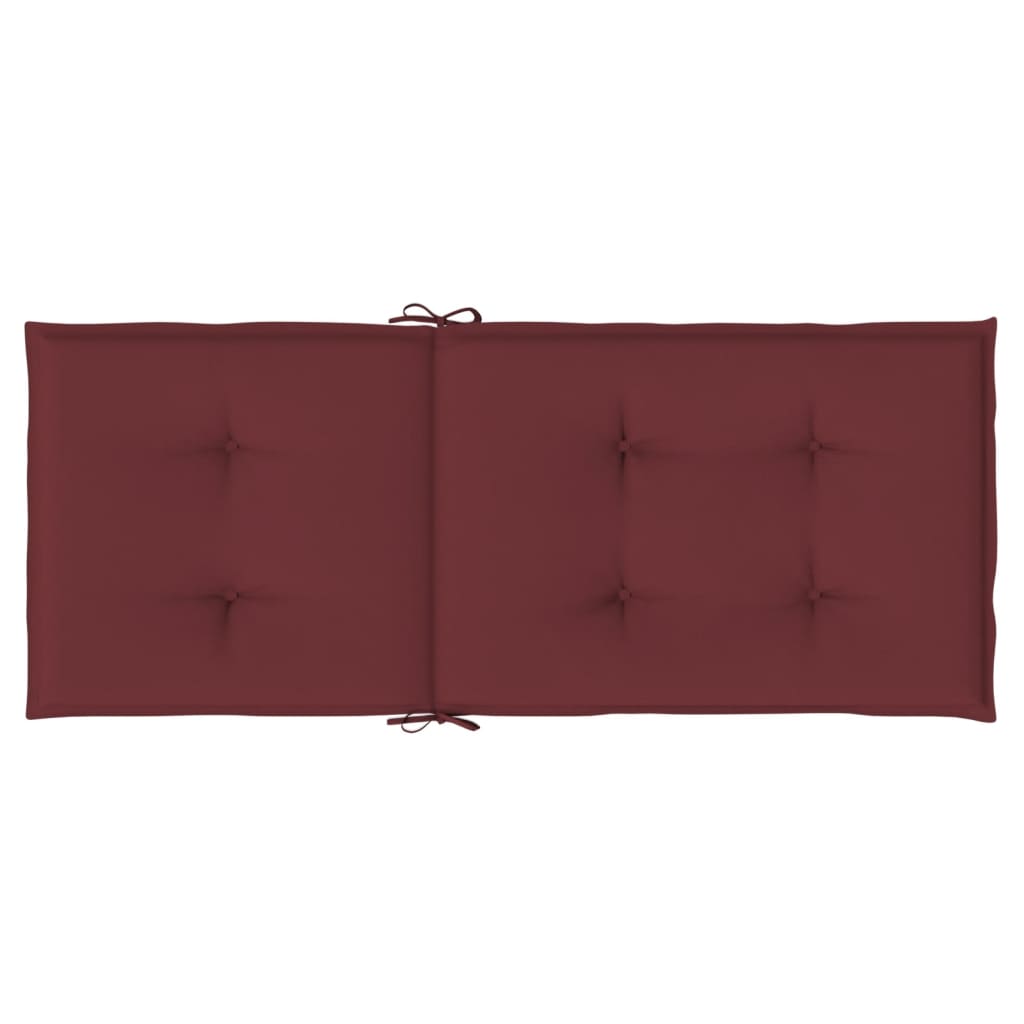 High Back Chair Cushions 6 Pcs Melange Wine Red 120x50x4 Cm Fabric
