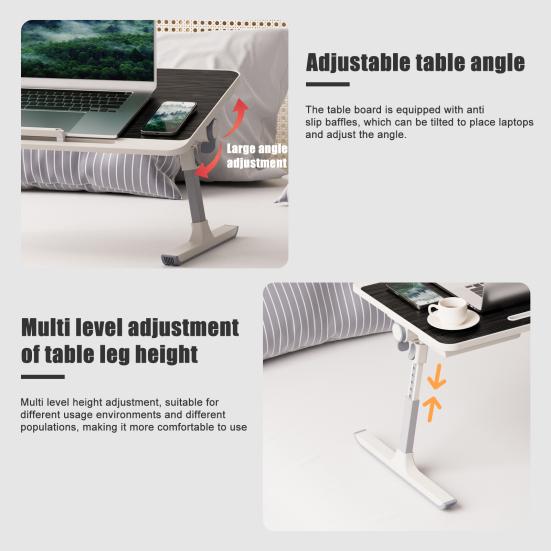 Laptop Bed Tray Table Height Angle Adjustable Laptop Bed Stand Portable Lap Desk with Foldable Legs