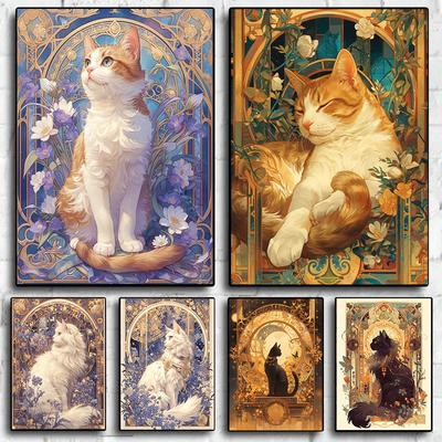 5D Diy Diamond Painting Embroidery Animal Cat Full Square Round Mosaic Flower Complete Kit Art Wall Decoration Handmade Gift