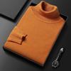 Men's Winter High Neck Knitted Sweater - Thick Warm Pullover for Middle-Aged and Young Adults