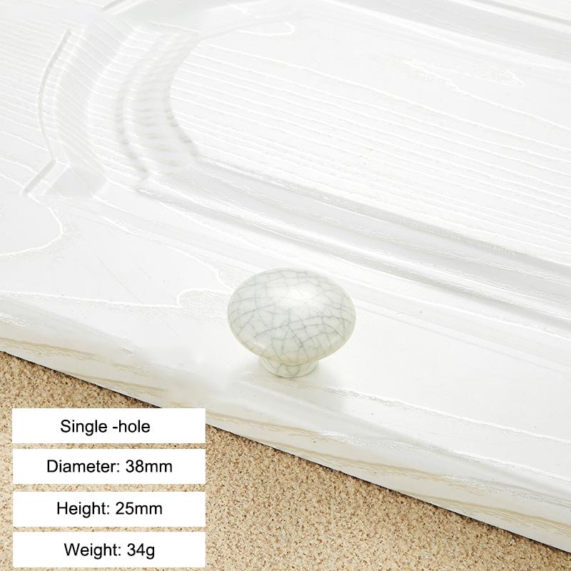 

European Style Ceramic Crack Furniture Pull Handle Cabinet Drawer Wardrobe Door Knob,22mm Screw Style 5084