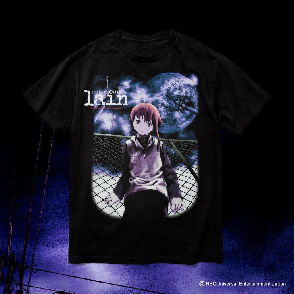 Classic Anime Serial Experiments Lain Print T-shirts Summer Men Oversized Y2k Casual Cotton T-shirts Street Hip Hop Male Clothes