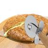 Stainless Steel Pizza Cutter with Wooden Handle - Single Wheel Pizza Roller and Pie Divider Baking Tool