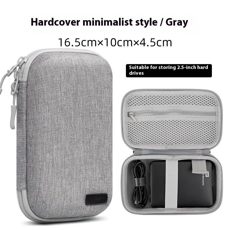 Compatible with 2.5-inch Portable Hard Drive Storage Bag, Power Bank and Earphone Storage Bag, Black/gray