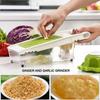 Vegetable Potato Cutter Chopper,  Julienne Slices  Fruits and Vegetables Chopper, Food Container, Safety Food Holder, 5 Interchangeable Sharp Blades