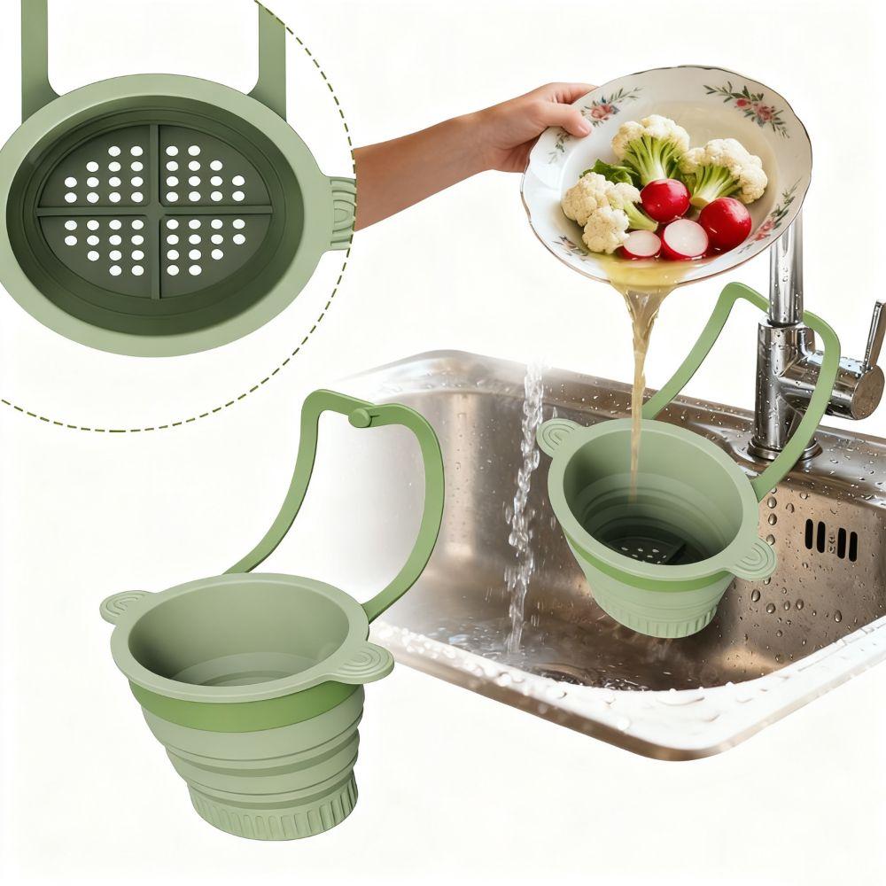 Durable Silicone Silicone Strainer Basket Reusable Sink Colander  Fruit Washing