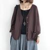 Loose Retro Knitted Cardigan Sweater Women's Thin Long-sleeved Korean V-neck Solid Color Jacket