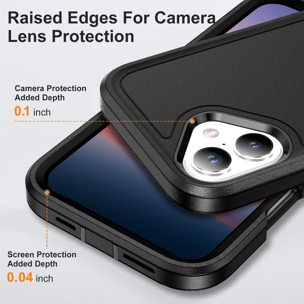 For iPhone 17 Case PC+Silicone+EVA 3 in 1 Shockproof Phone Cover