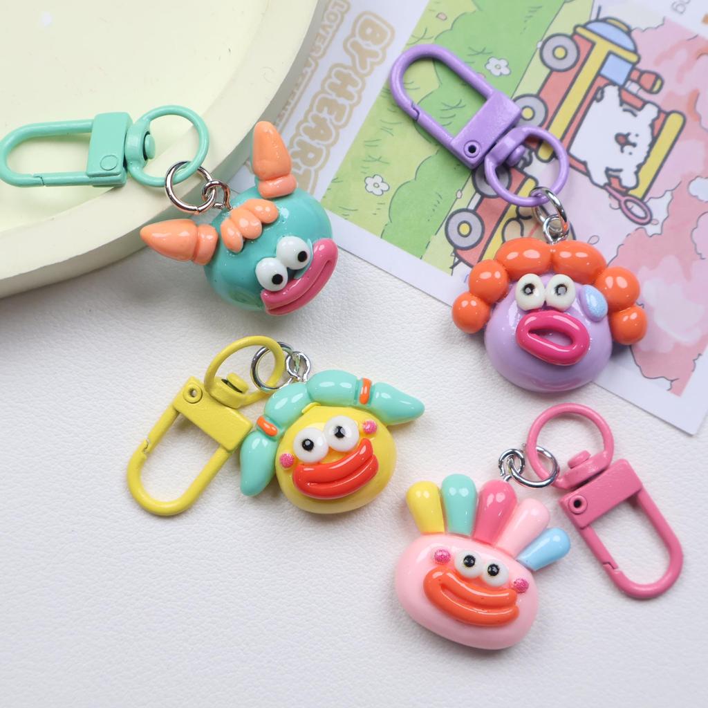 Colorful Cartoon Sausage Mouth Keychain - Cute & Funny Bag Pendant for Students