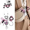 Cartoon Flocking Heart Keychain Compact Bag Charm Wing Star Decoration Bag Pendnat Lovely Gift For Friend Family