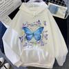 Beautiful Butterfly Printed Hoodie Autumn Winter Casual Fashion Harajuku Korean Style O-Neck Long Sleeve Fleece Tops Sweatshirts