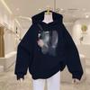 Fleece thickened hooded sweater women's autumn and winter, new loose fashion coat hoodie