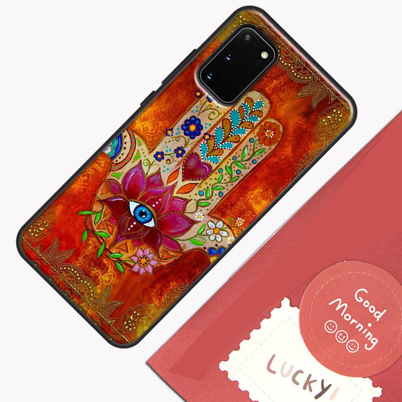 Hamsa Hand of Fatima Case For Samsung Galaxy S22 S21 S23 Ultra Note 20 S8 S9 S10 Note 10 Plus S20 FE Back Cover