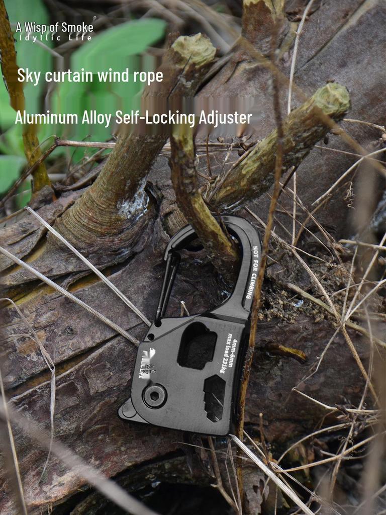 Aluminum Alloy Self-Locking Tent Rope Tensioner for Outdoor Camping