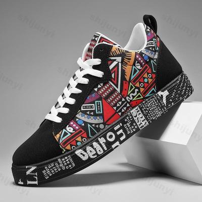 Férfi Alkalmi Sportcipő 2025 Ősz Kényelmes Csúszásmentes Alkalmi Sneakerek Platform Kültéri Futócipő Graffiti Deszkás Cipő