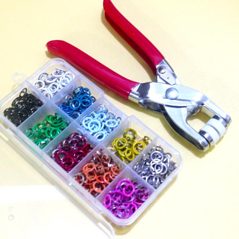 100sets Metal Eyelet and Eyelet Punch Die Tools Hand Press Kit Grommets DIY Manual Tools for Fabric Leather Belts Canvas Shoes