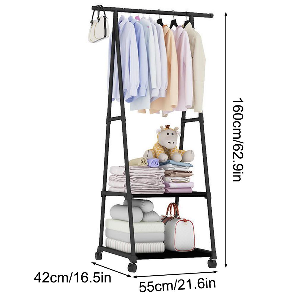 1PC Floor-Mounted Thick Triangular Hat Rack, Clothes Drying Rack, Household Hanging Clothes Rack, Storage Frame