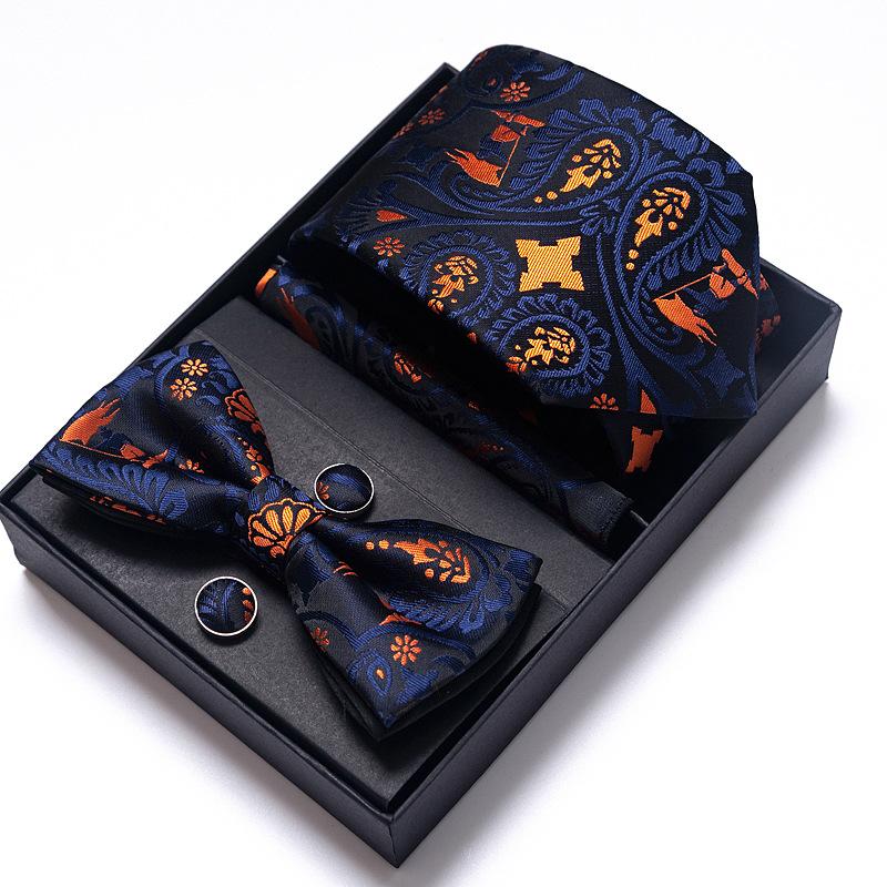 Men'S Tie Bow Tie Set Gift Box 6-Piece Set Tie Business Dress Tie Guangzhou